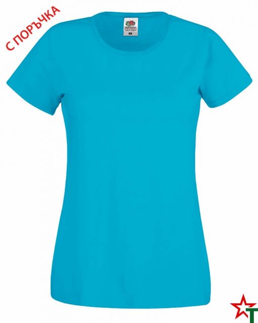 Azure Blue Дамска тениска Cotton light