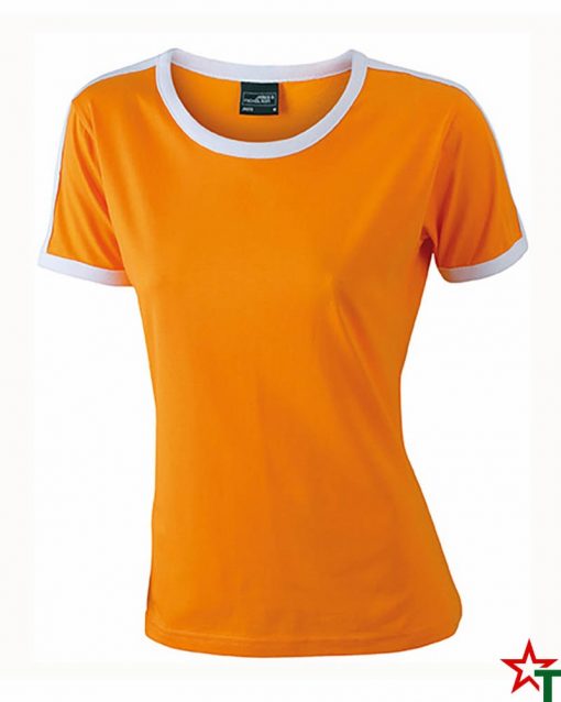 Orange-White Дамска тениска Double Flag