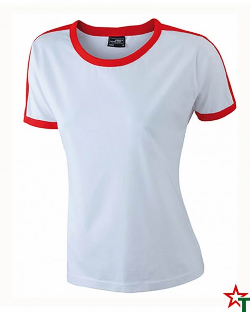 White-Red Дамска тениска Double Flag