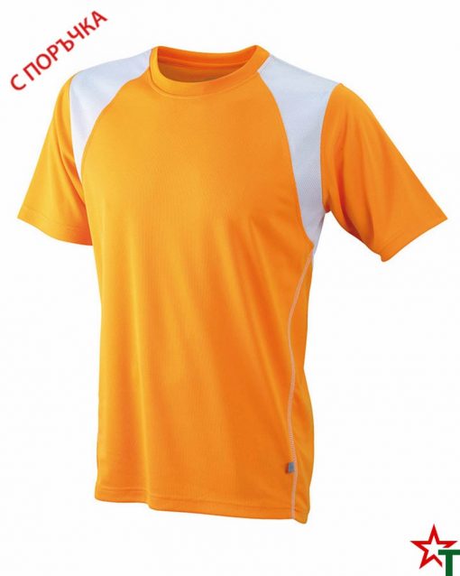 Orange-White Мъжка спортна тениска Run