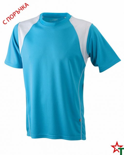 Azure-White Мъжка спортна тениска Run