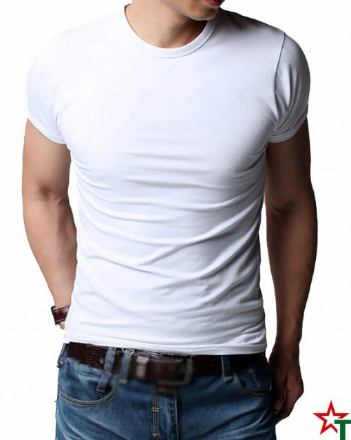 White Мъжка тениска Man Slim Lycra