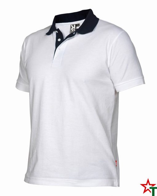 White - Deep Navy Мъжка риза с къс ръкав Borneos