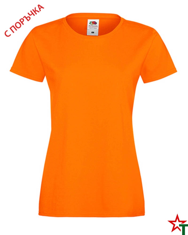 1303 Orange Дамска тениска Ringspun Pre T Lady-Fit