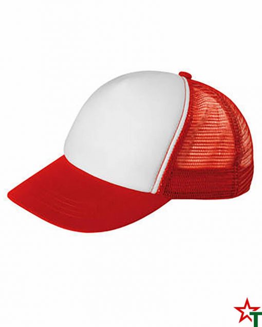 BG1189 White - Red Пет панелна шапка Kanas