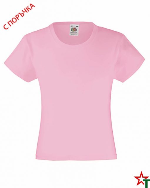 BG493 Light Pink Детска тениска Valueweight Girl