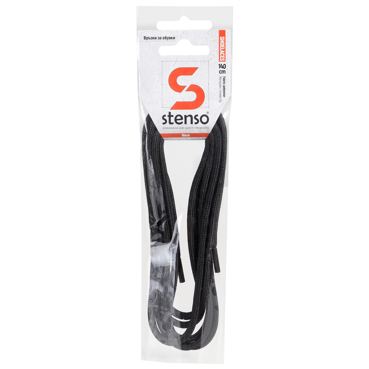 Връзки за обувки STENSO BLACK 140см - черен