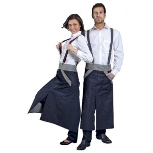 Престилка с нагръдник DENIM - син деним
