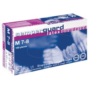 Еднократни ръкавици от латекс SEMPERGUARD LATEX POWDERED - XL - 90 бр. - XL