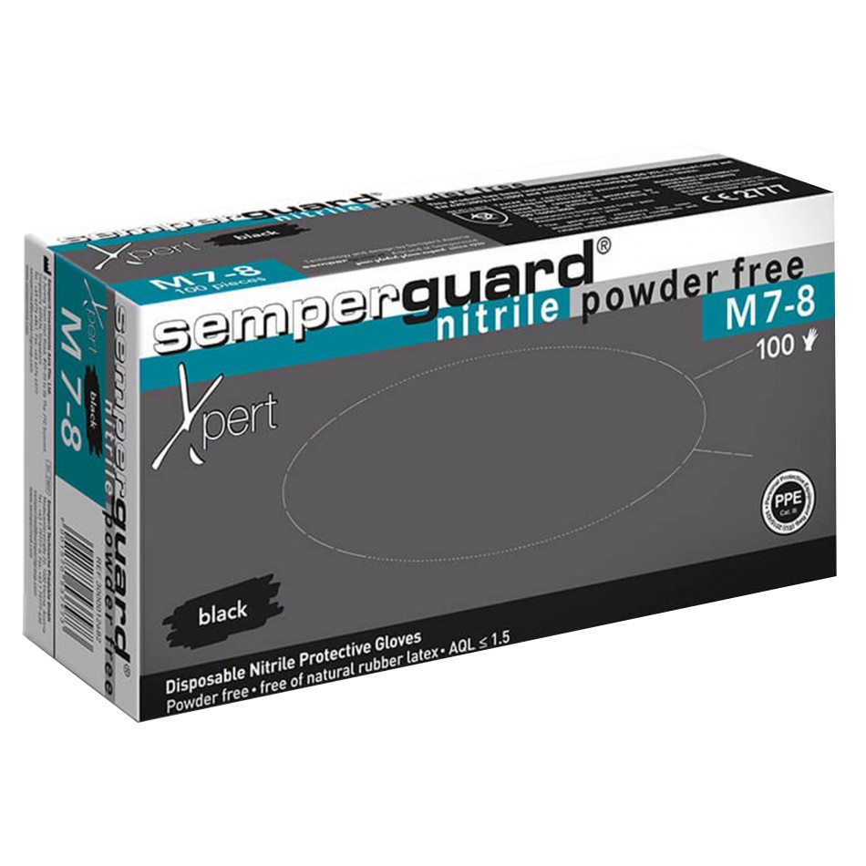 Еднократни ръкавици от нитрил SEMPERGUARD NITRILE XPERT BLACK - 100 бр.