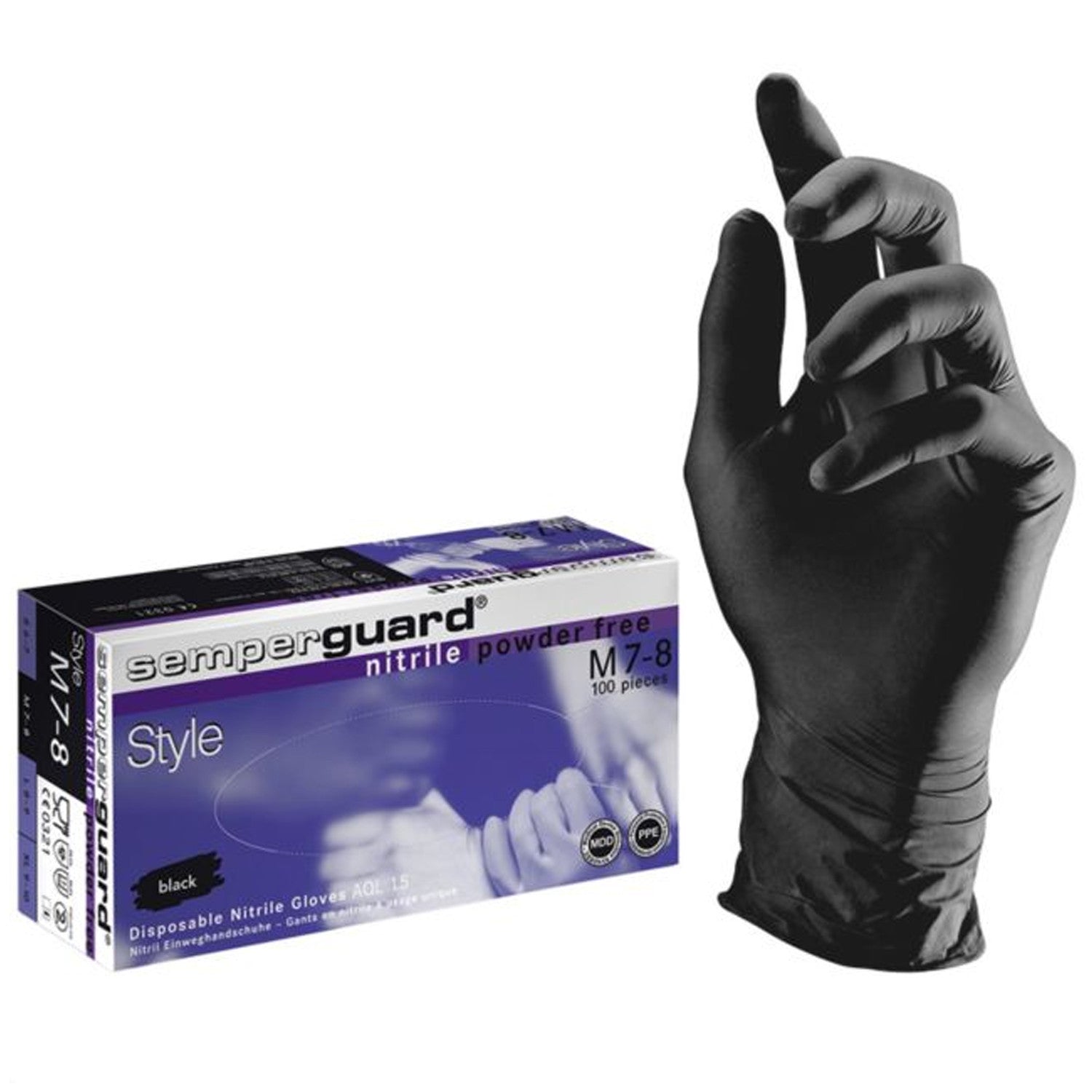 Еднократни ръкавици от нитрил SEMPERGUARD NITRIL STYLE BLACK