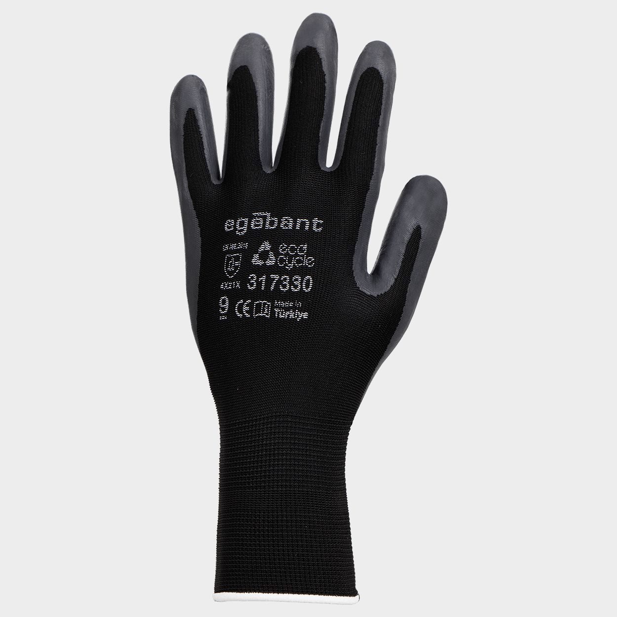 Ръкавици от еко трико топени в нитрил EGEBANT SANFOAM BLACK