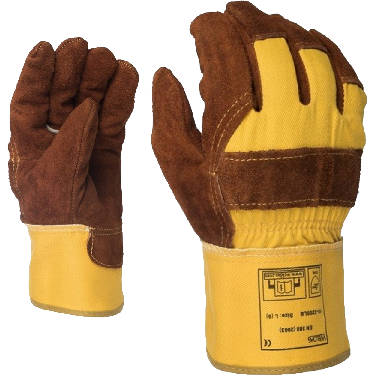 Защитни ръкавици от телешка кожа и плат WELDAS 10-2209 - XL
