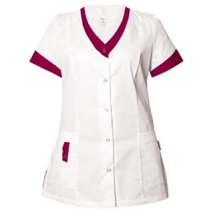 Дамска медицинска туника ALEGRA WHITE/BORDEAUX