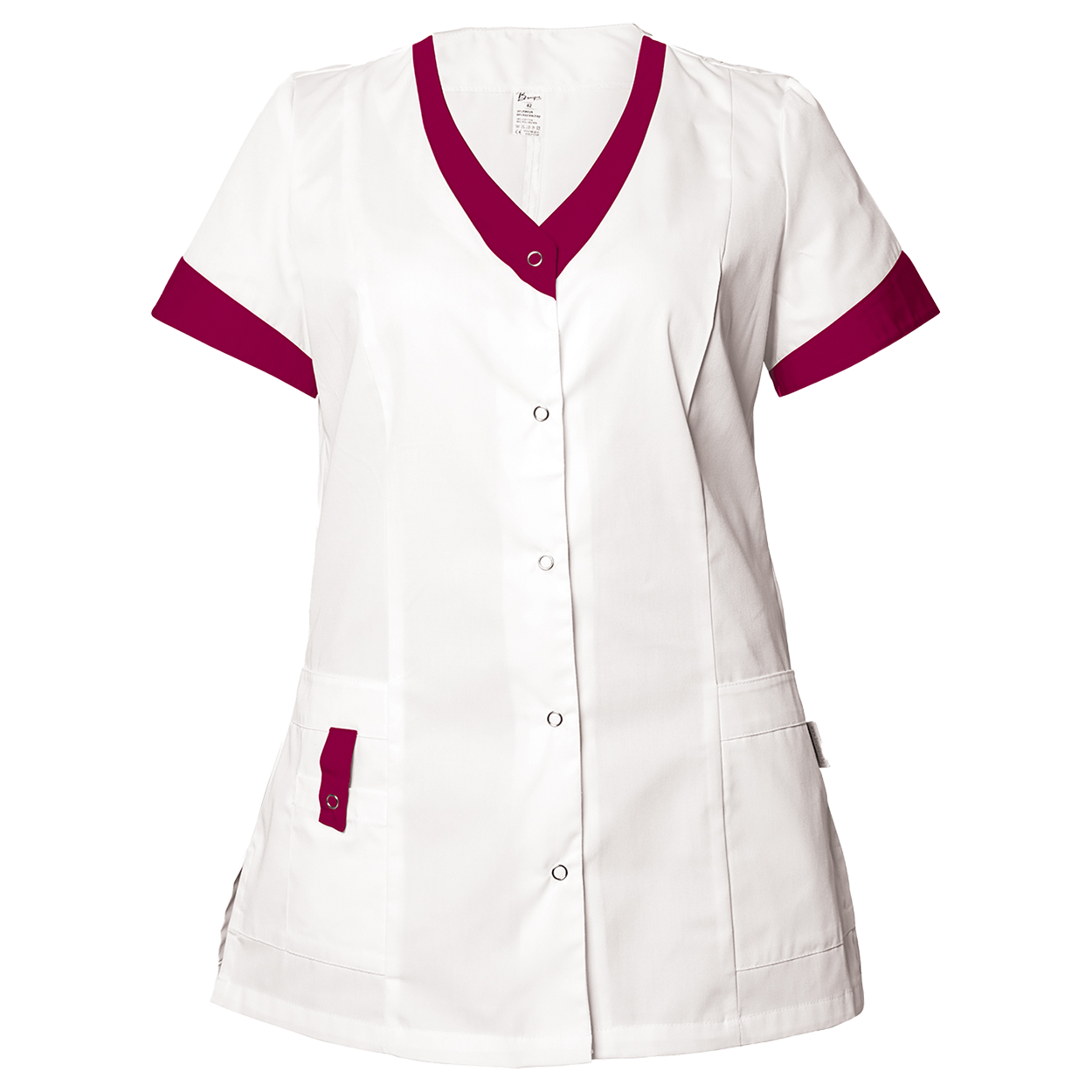 Дамска медицинска туника ALEGRA WHITE/BORDEAUX