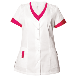 Дамска медицинска туника ALEGRA WHITE/DARK PINK