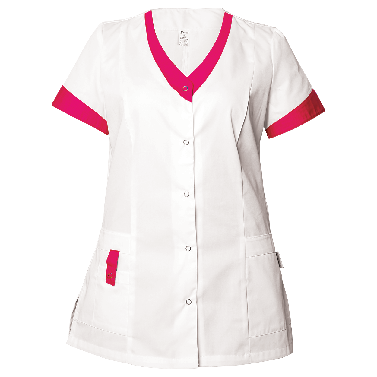 Дамска медицинска туника ALEGRA WHITE/DARK PINK
