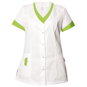 Дамска медицинска туника ALEGRA WHITE/LIGHT GREEN