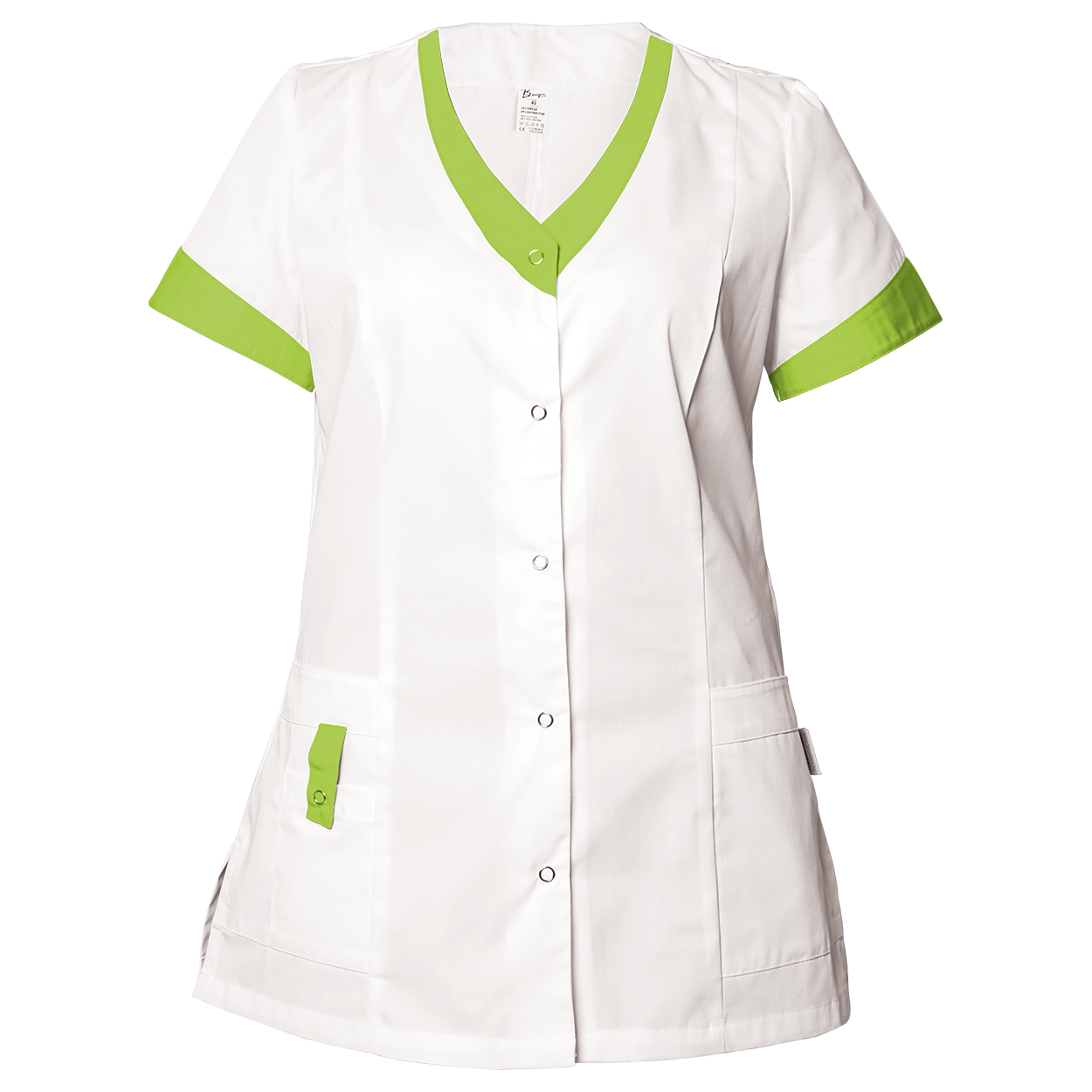 Дамска медицинска туника ALEGRA WHITE/LIGHT GREEN