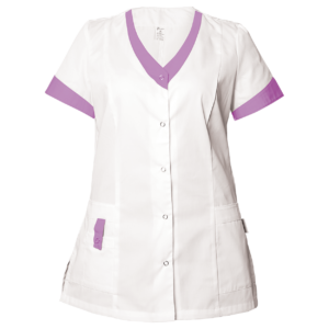Дамска медицинска туника ALEGRA WHITE/PURPLE
