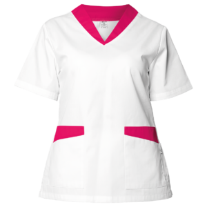 Дамска медицинска туника FABIANA WHITE/DARK PINK
