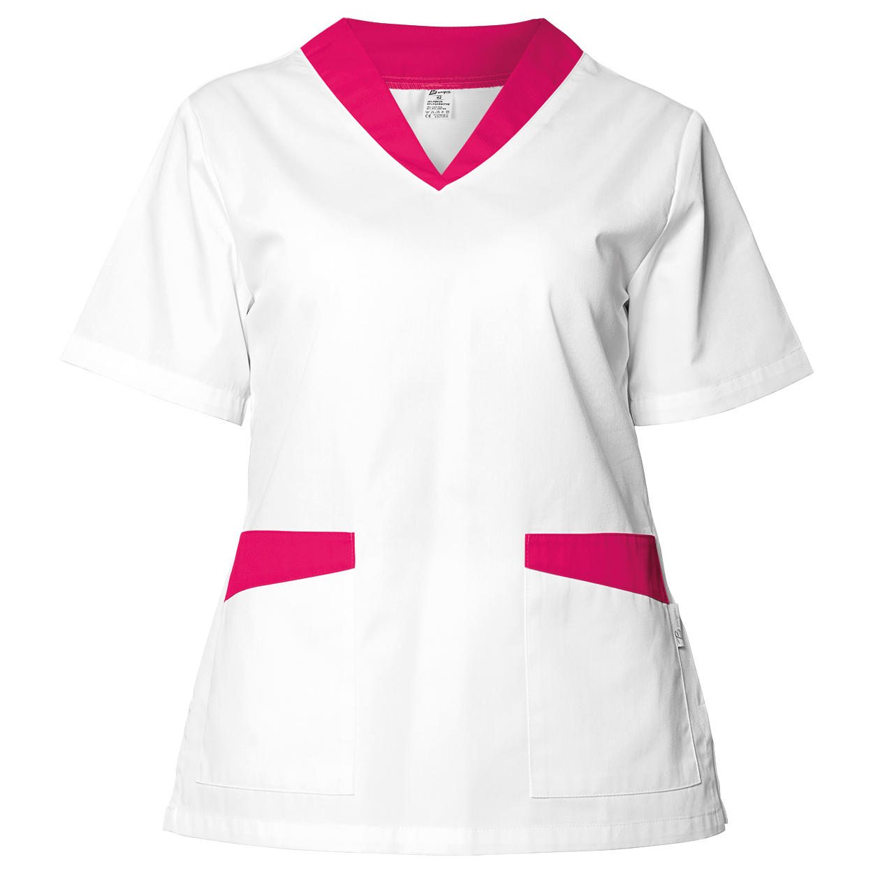 Дамска медицинска туника FABIANA WHITE/DARK PINK