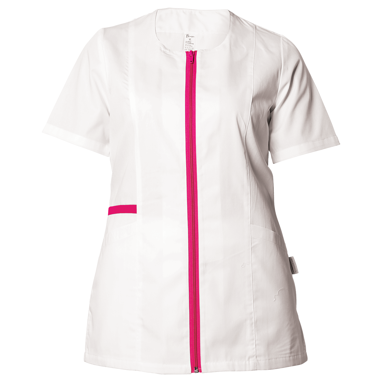 Дамска медицинска туника ZAIRA WHITE/DARK PINK