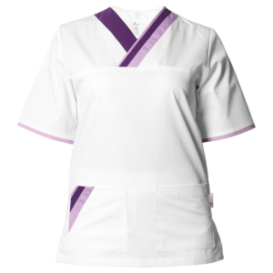 Медицинска туника MARCEL WHITE/PURPLE