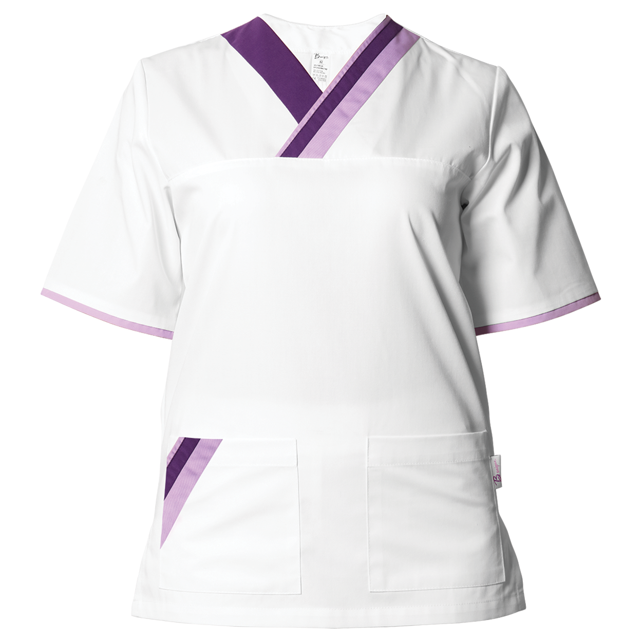 Медицинска туника MARCEL WHITE/PURPLE
