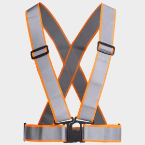Светлоотразителен колан тип сбруя STENSO REFLECTIVE ELASTIC 2.0 HV ORANGE - сигнално оранжев