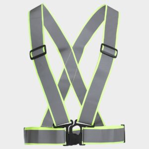 Светлоотразителен колан тип сбруя STENSO REFLECTIVE ELASTIC 2.0 HV YELLOW - сигнално жълт