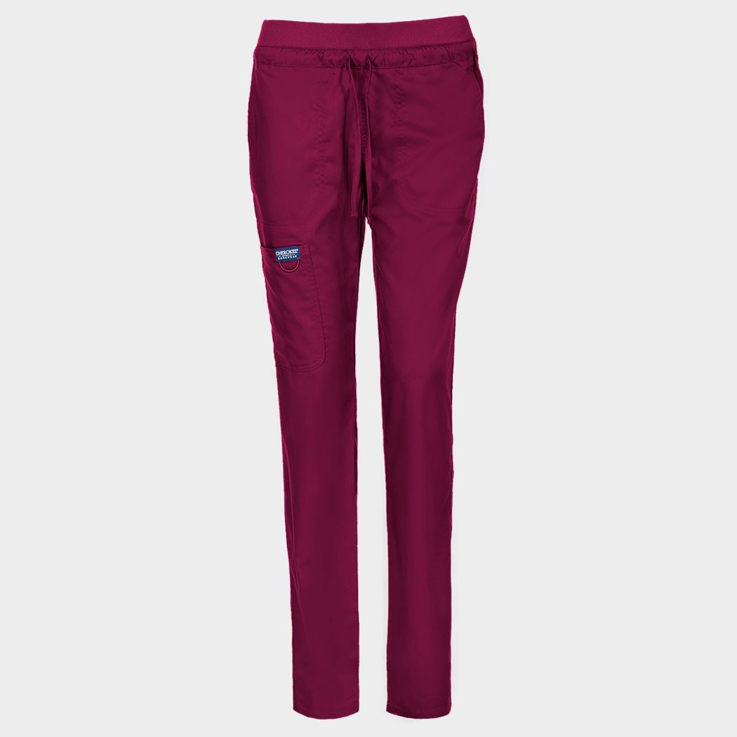 Дамски медицински панталон CHEROKEE MR TAPERED BURGUNDY WWE105